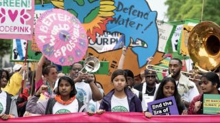 Student activists from Fridays for the Future join Earth Day rally and march to the White House on April 22.