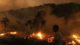Wildfire near Alexandroupolis, where a prosecutor has been asked to investigate alleged racist violence.