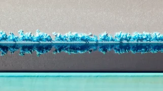 An illustration of striped grey and blue.