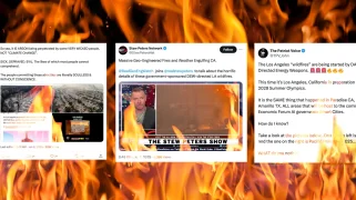Screenshots of X posts surrounded in flame.