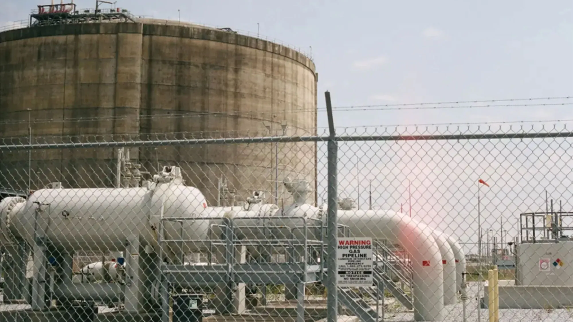 A large grey gas plant