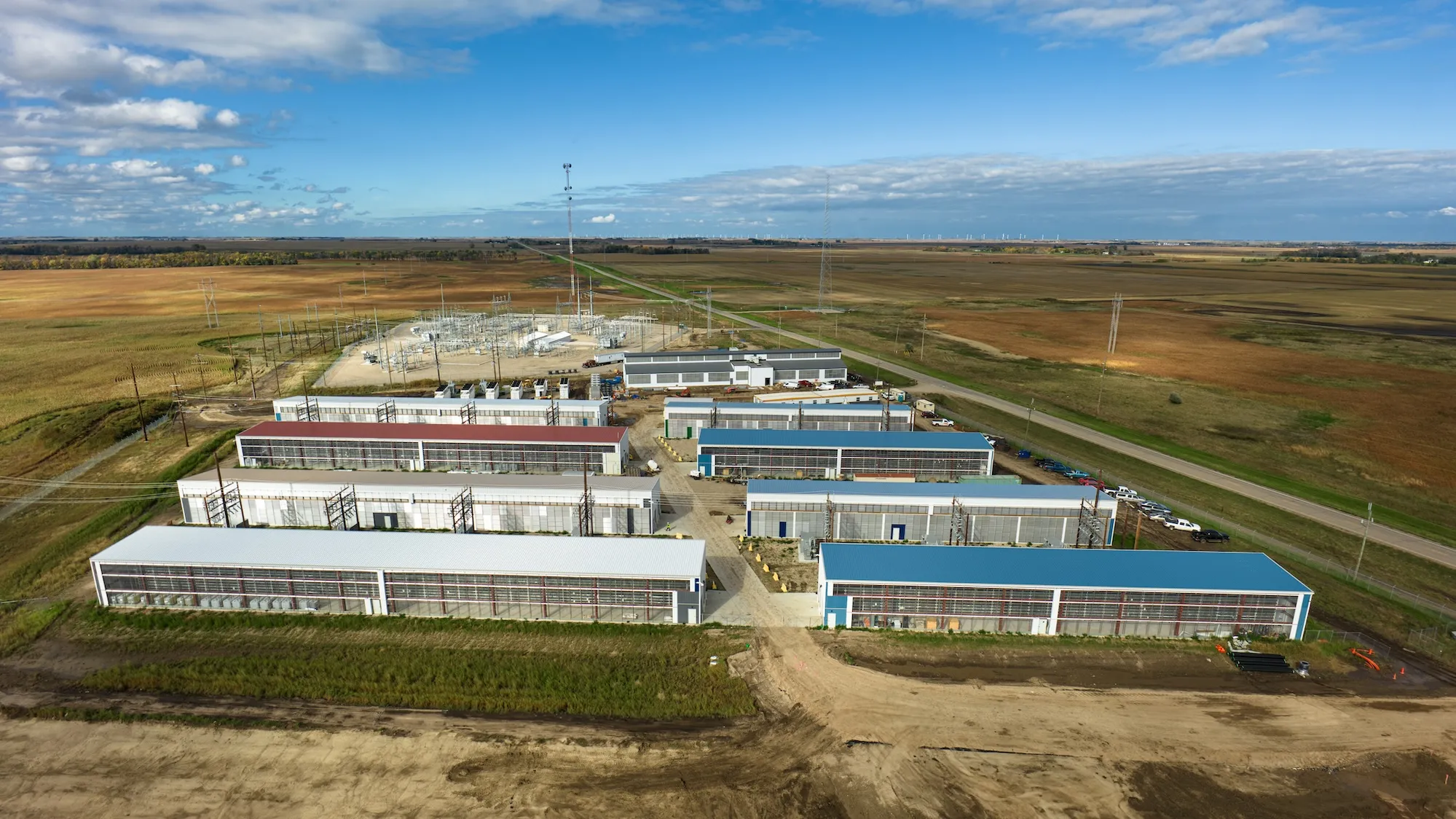 A data center for cryptocurrency mining, cloud services, and AI computing in Stutsman County, North Dakota.