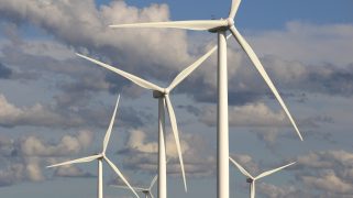 Wind farm, Nova Scotia, Canada Amherst Canadian Maritimes, wind turbine green energy electric power windmills blades. (Photo by: Education Images/Universal Images Group via Getty Images)