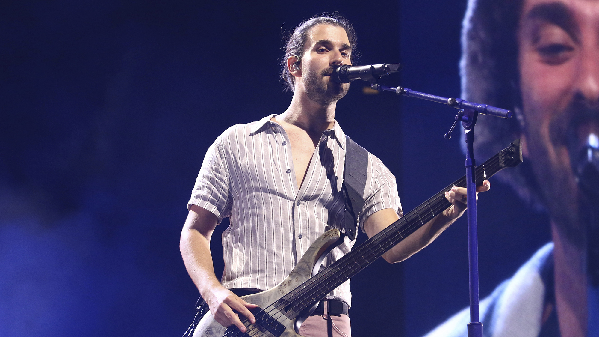 Adam Met of AJR performs at Madison Square Garden on Friday, July 26, 2024, in New York. (Photo by Greg Allen/Invision/AP)